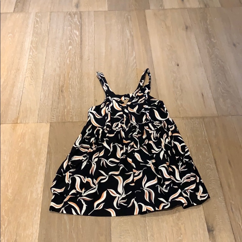 Black & orange bubble button-up romper